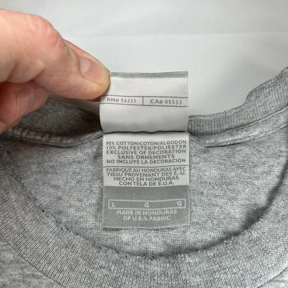 Nike Mens Graphic T-Shirt‎ Grey Blue Swoosh Spellout Logo Size